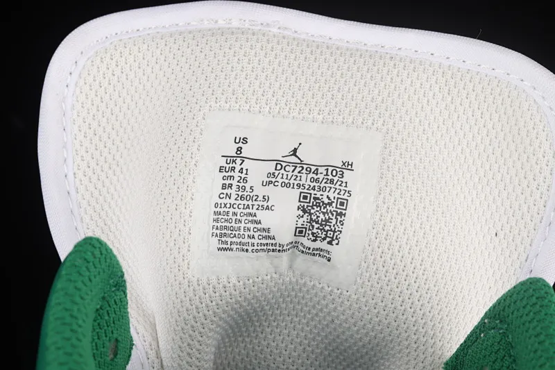 All categories Air Jordan Jordan series basketball shoes Air Jordan 1 Mid G version pure original Air Jordan 1 Mid AJ1 Joe 1 white gray green mid-top basketball shoes DC7294-103